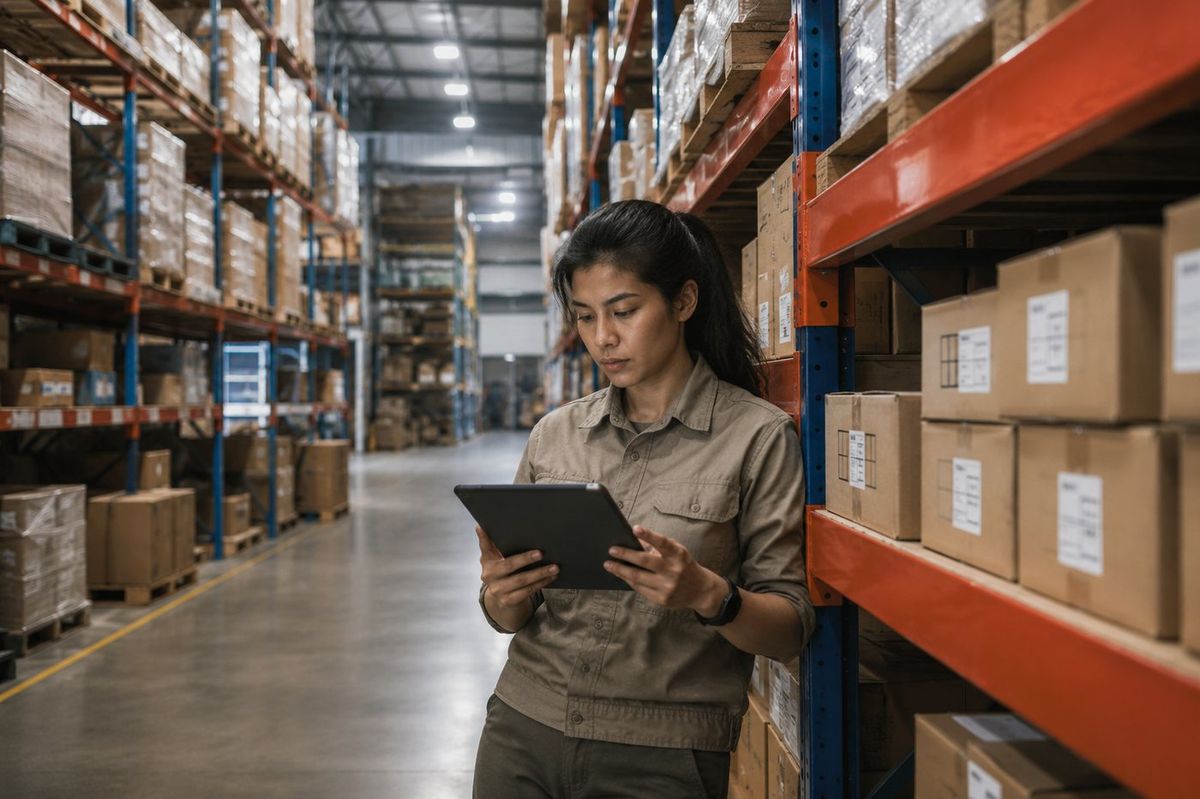 Structured furniture inventory records used during warehouse receiving