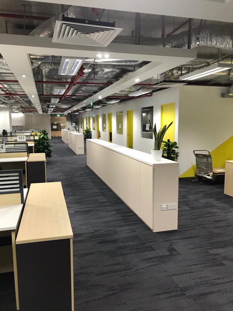What Counts as A&A Works in Singapore, and What Is Just Renovation Open-plan office under alteration works with the ceiling services exposed