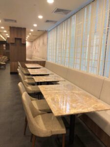 Rongda Banquette Run Stone Tables Restaurant Singapore 225x300