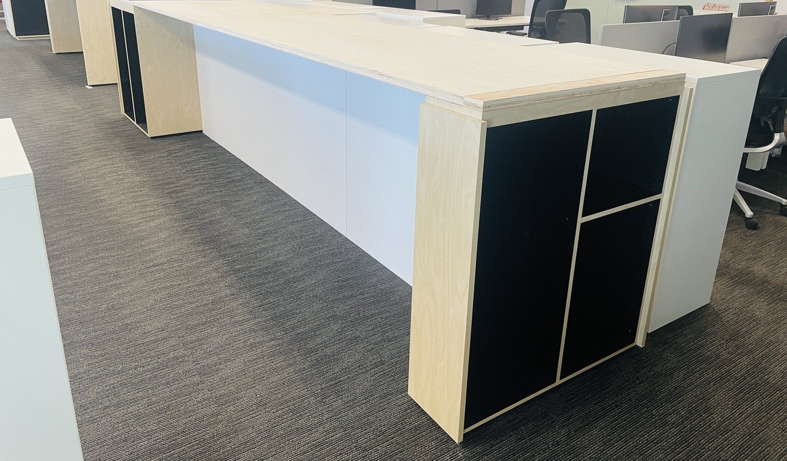 Reception Counters and Feature Joinery Installation for Corporate Offices office counter run installation singapore