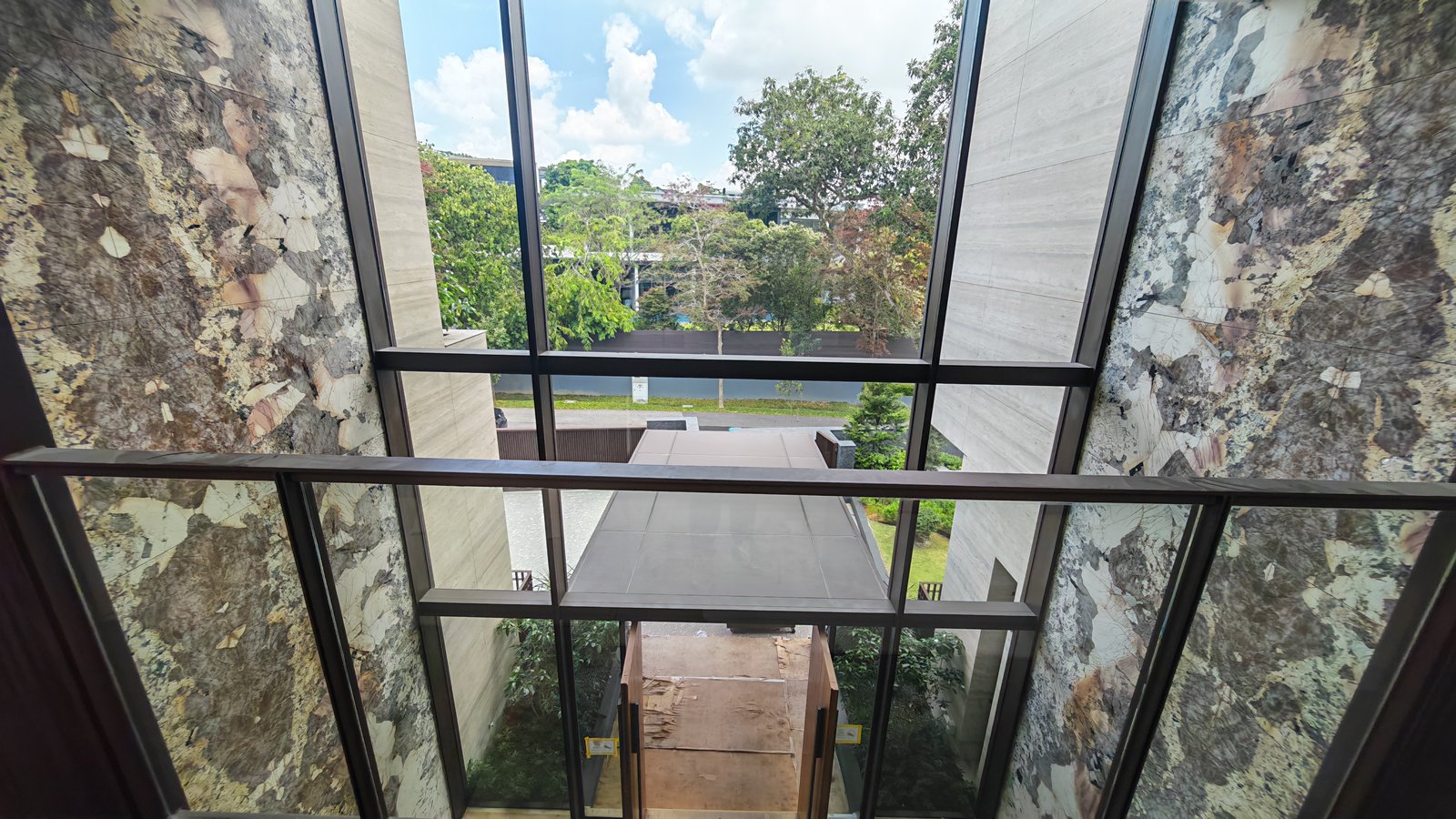 Stone Dry-Lay, Vein Matching & Final Templating for Imported Furniture in Singapore stone panel vein continuity singapore