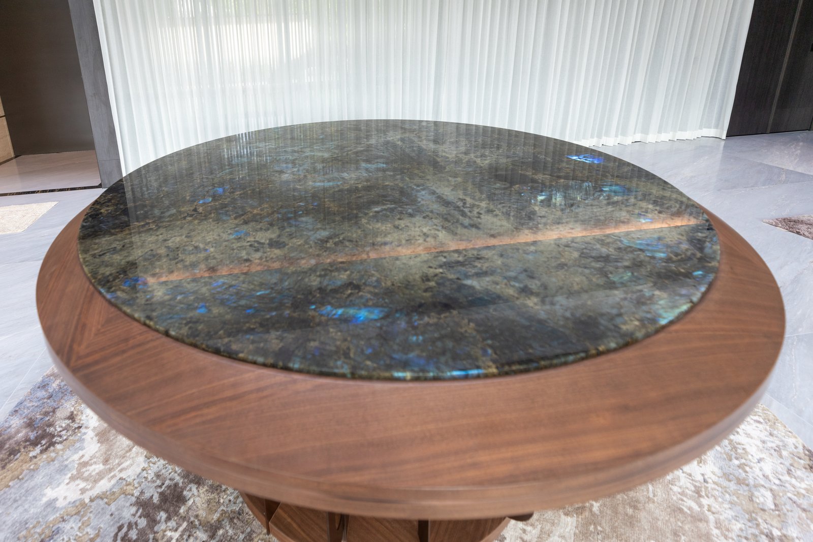 Stone Dry-Lay, Vein Matching & Final Templating for Imported Furniture in Singapore stone table top vein matching singapore