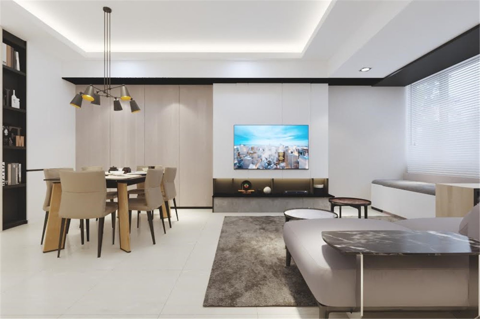 completed show unit living and dining interior in a Singapore development